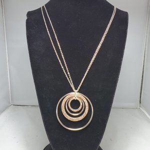 Bay Studio Glitter Pendant Earring & Necklace Set One Size Rose Gold Tone